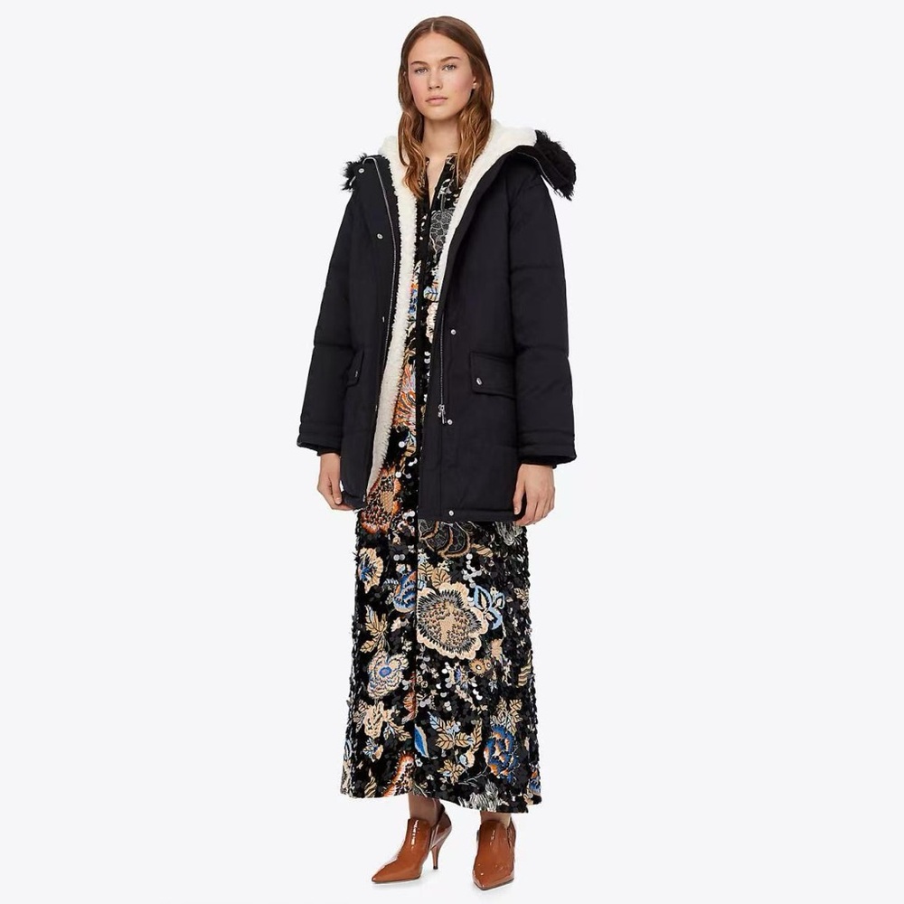 NWT $998 Tory Burch Canvas Aaron Parka Puffer Coat Size S